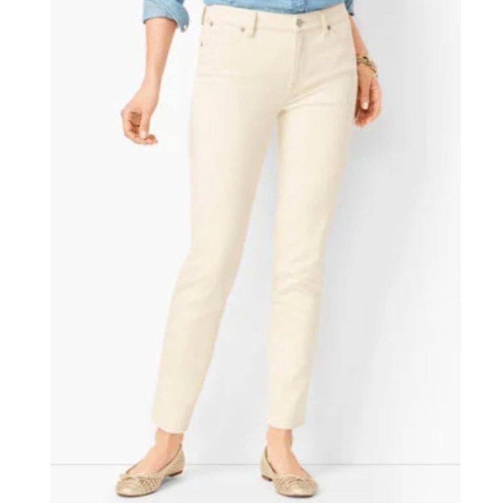 Talbots Cream Flawless Slim Ankle Jeans
